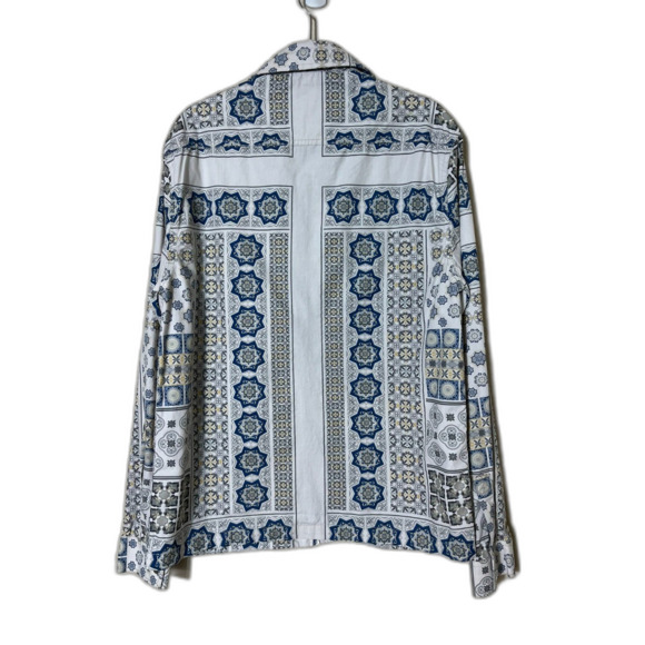 Denim & Flower Ricky Singh Boho Cotton Zip Up Light Jacket Medallion Cottage Med - Picture 2 of 8